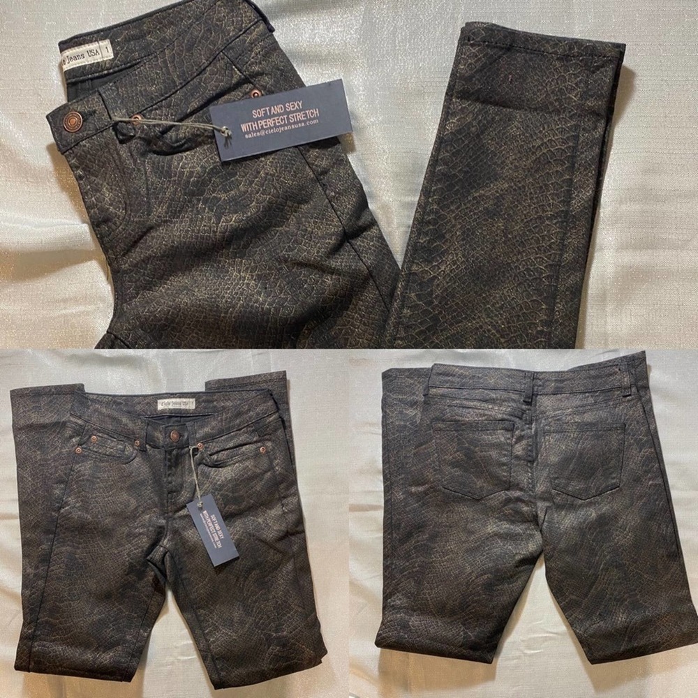 Cielo snake printed skinny jeans size 1